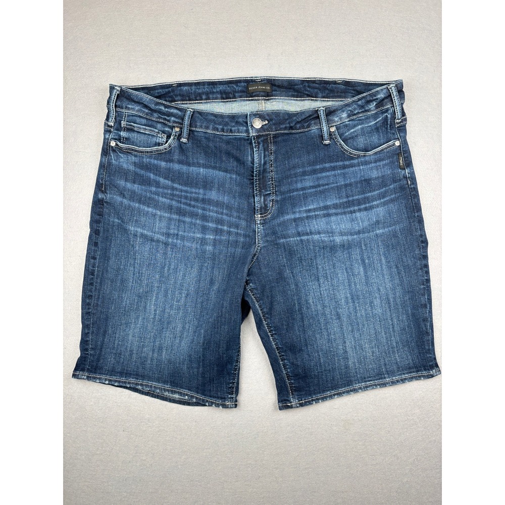 Silver Jeans Co Suki Jorts Shorts Womens 24 Plus Bermuda Denim Mid Rise Stretch